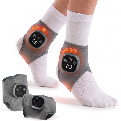 2Pcs Cordless Foot and Ankle Massager with Heat for Pain Relief Neuropathy, 3 Vibration & 5 Heat Levels