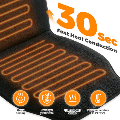 Black Heated Seat Cover for Cars Heated Car Seat Warmer with 3 Levels, Heated Seat Cushion for Back, Waist, HIPS Winter Christmas Holiday Car Accessories Gift