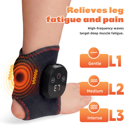 2Pcs Cordless Foot and Ankle Massager with Heat for Pain Relief Neuropathy, 3 Vibration & 5 Heat Levels