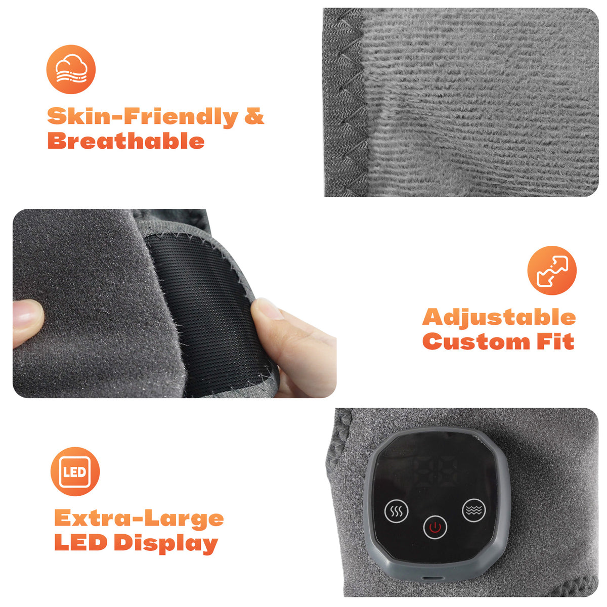 2Pcs Cordless Foot and Ankle Massager with Heat for Pain Relief Neuropathy, 3 Vibration & 5 Heat Levels