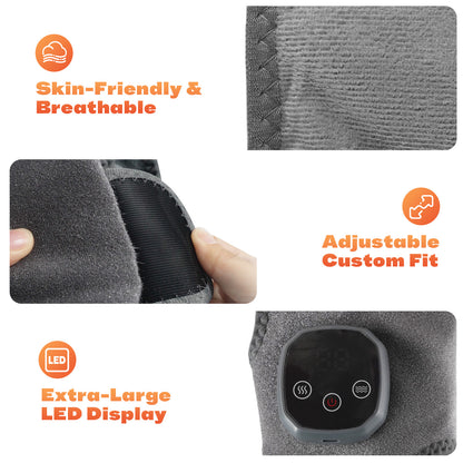 2Pcs Cordless Foot and Ankle Massager with Heat for Pain Relief Neuropathy, 3 Vibration & 5 Heat Levels