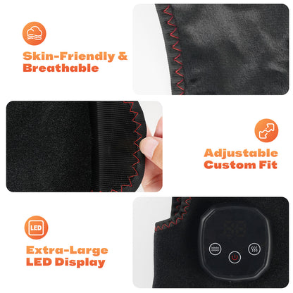 2Pcs Cordless Foot and Ankle Massager with Heat for Pain Relief Neuropathy, 3 Vibration & 5 Heat Levels