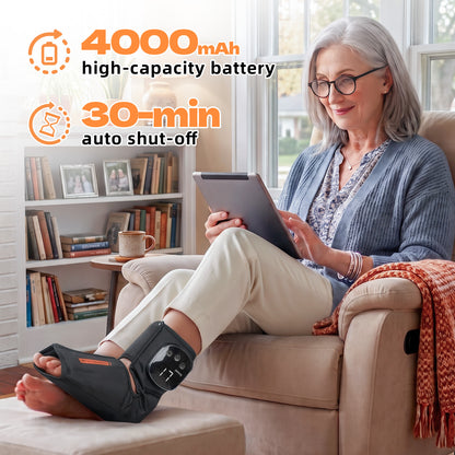 1 Pack Air Compression Foot and Ankle Massager with Heat for Men Women, 4000mAh