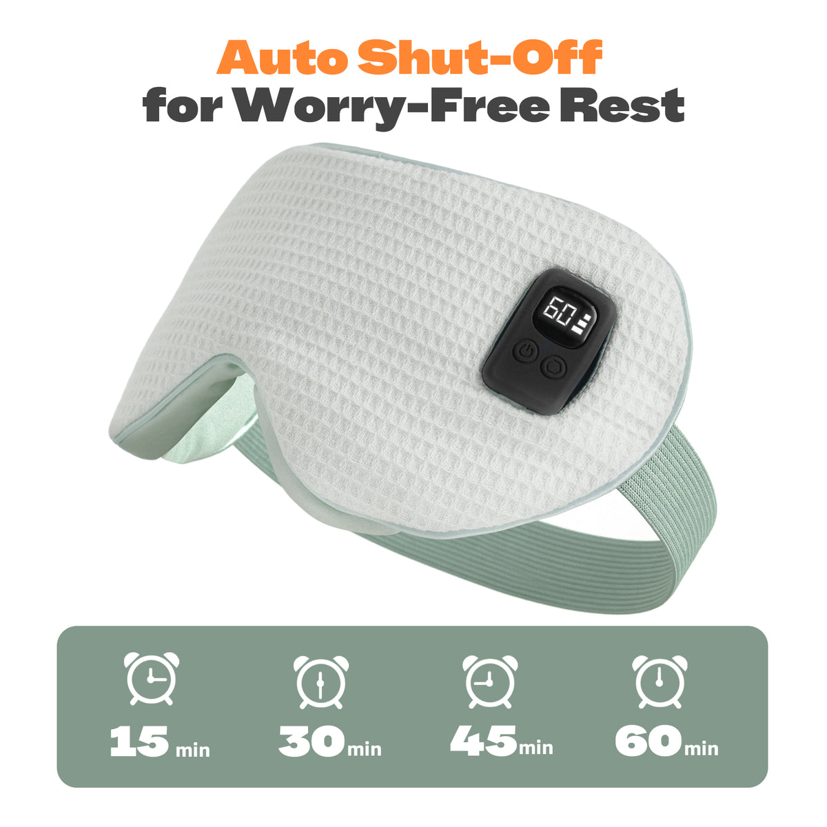 Silk Heated Eye Mask Cordless, Rechargeable Eye Heating Pad with Timer, Light Green 1500mAh Heated Dry Eye Mask, Electric Warm Eye Compress Mask for Sleep Xmas Gift for Her Men Women, Washable
