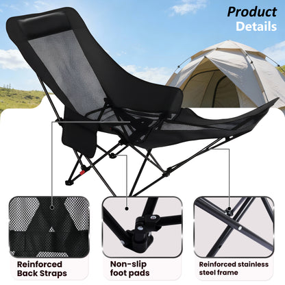 Reclining Camping Chair - Black
