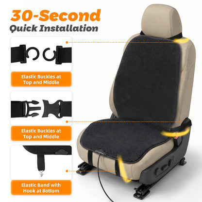 Black Heated Seat Cover for Cars Heated Car Seat Warmer with 3 Levels, Heated Seat Cushion for Back, Waist, HIPS Winter Christmas Holiday Car Accessories Gift