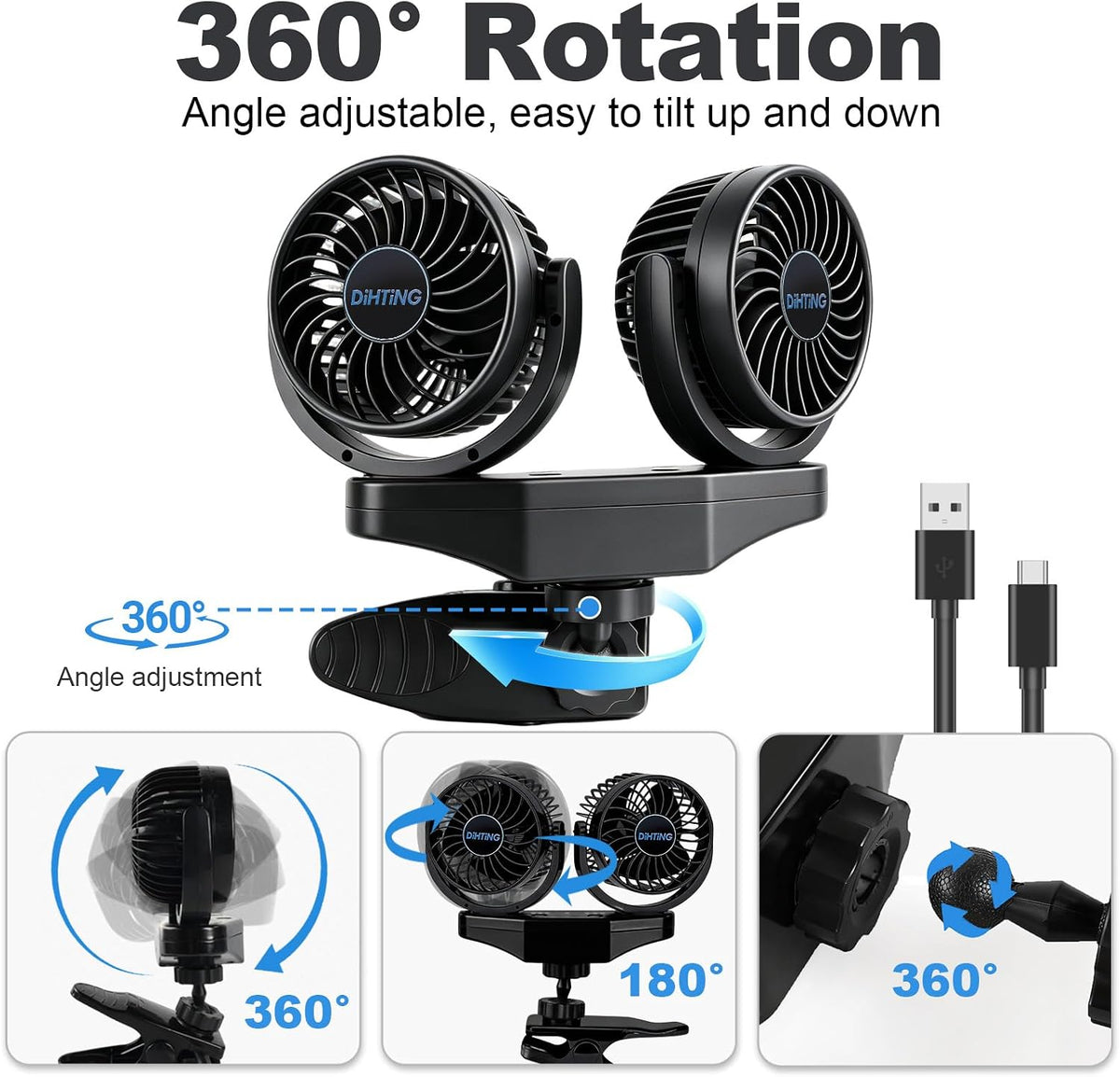 2Pack 6000mAh Dual Fan