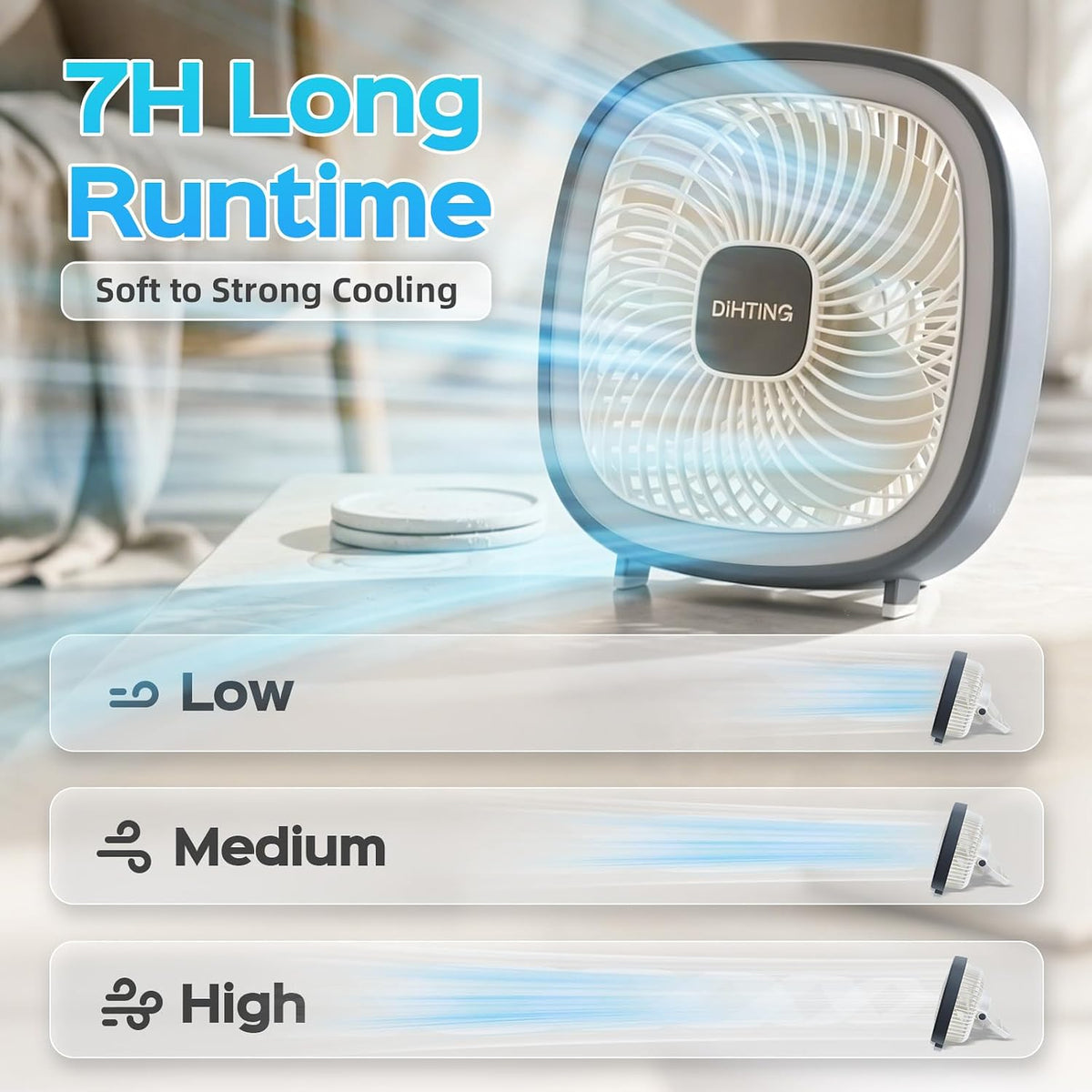 8inch Desk Fan Rechargeable