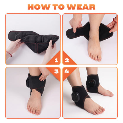 2Pcs Cordless Foot and Ankle Massager with Heat for Pain Relief Neuropathy, 3 Vibration & 5 Heat Levels
