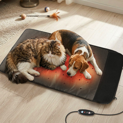 33"x16" Large Electric Pet Heating & Cooling Pad Mat for Dog Cats, 3 Levels 2 in 1 Dog Ventilated Mat Cat Heating Pad for Indoor Pet Beds & Furniture Outdoor